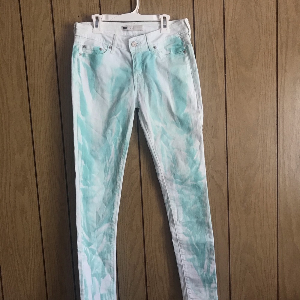 Levi’s Robin Egg Blue and White Jeans